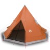 Tente de camping tipi 4 personnes orange imperméable 