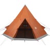 Tente de camping tipi 4 personnes orange imperméable 
