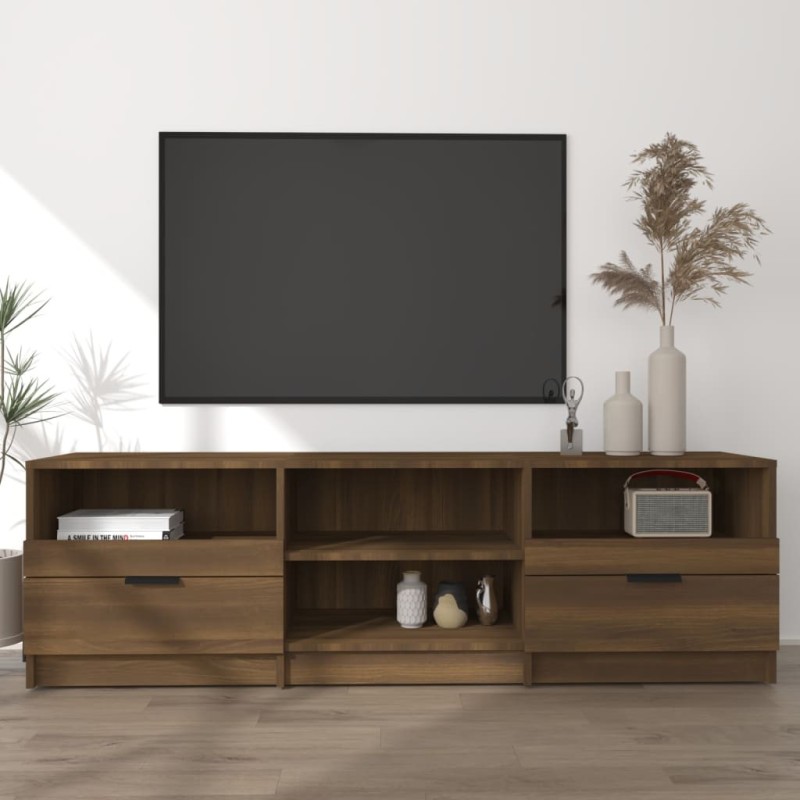 Meuble TV Chêne marron 150x33,5x45 cm Bois d'ingénierie Meuble TV Chêne marron 150x33,5x45 cm Bois d'ingénierie