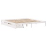 Cadre de lit sans matelas blanc 180x200 cm bois massif de pin 