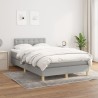Sommier à lattes de lit avec matelas Gris clair 120x200cm Tissu 