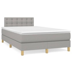 Sommier à lattes de lit avec matelas Gris clair 120x200cm Tissu 