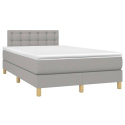 Sommier à lattes de lit avec matelas Gris clair 120x200cm Tissu 