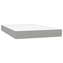 Sommier à lattes de lit avec matelas Gris clair 120x200cm Tissu 