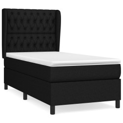Sommier à lattes de lit avec matelas Noir 90x200 cm Tissu 