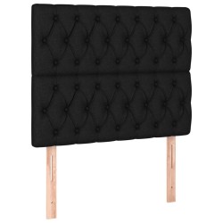 Sommier à lattes de lit avec matelas Noir 90x200 cm Tissu 
