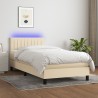 Sommier à lattes de lit avec matelas LED Crème 80x200 cm Tissu 