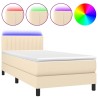 Sommier à lattes de lit avec matelas LED Crème 80x200 cm Tissu 