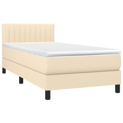 Sommier à lattes de lit avec matelas LED Crème 80x200 cm Tissu 