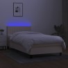 Sommier à lattes de lit avec matelas LED Crème 80x200 cm Tissu 