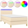 Sommier à lattes de lit avec matelas LED Crème 90x200 cm Tissu 
