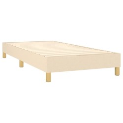 Sommier à lattes de lit avec matelas LED Crème 90x200 cm Tissu 