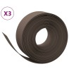 Bordures de jardin 3 pcs marron 10 m 20 cm polyéthylène 