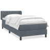 Sommier à lattes de lit et matelas gris foncé 90x210 cm velours 