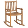 Chaise à bascule avec coussin vert vif Bois de teck solide 