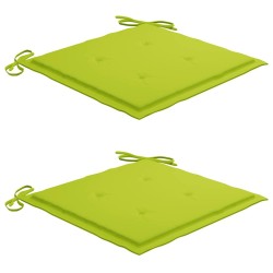 Chaise à bascule avec coussin vert vif Bois de teck solide 
