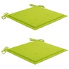 Chaise à bascule avec coussin vert vif Bois de teck solide 