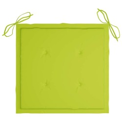Chaise à bascule avec coussin vert vif Bois de teck solide 