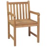 Chaises de jardin lot de 2 et coussins taupe Bois teck massif 