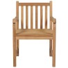 Chaises de jardin lot de 2 et coussins taupe Bois teck massif 