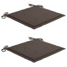 Chaises de jardin lot de 2 et coussins taupe Bois teck massif 
