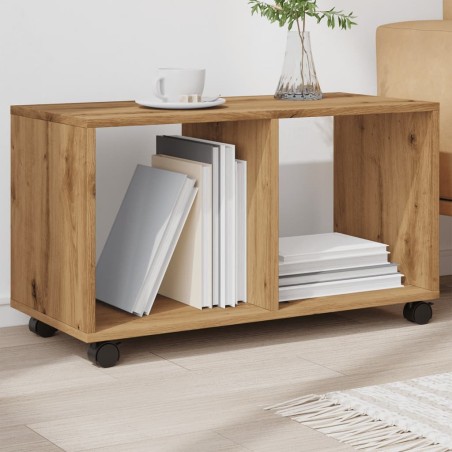 Armoire à roulettes chêne artisanal bois d'ingénierie 