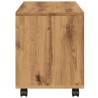 Armoire à roulettes chêne artisanal bois d'ingénierie 