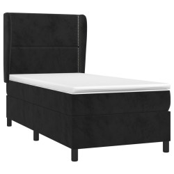 Sommier à lattes de lit et matelas Noir 80x200 cm Velours 