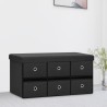 Banc de rangement pliable Noir 76x38x38 cm Faux lin 