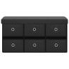 Banc de rangement pliable Noir 76x38x38 cm Faux lin 
