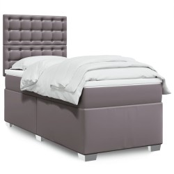 Sommier à lattes de lit avec matelas Gris 90x190 cm Similicuir 