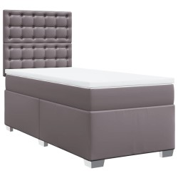 Sommier à lattes de lit avec matelas Gris 90x190 cm Similicuir 