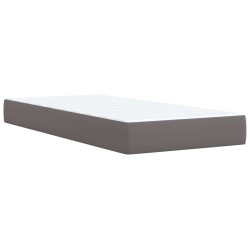 Sommier à lattes de lit avec matelas Gris 90x190 cm Similicuir 