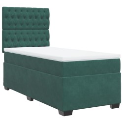 Sommier à lattes de lit et matelas Vert foncé 80x200 cm Velours 