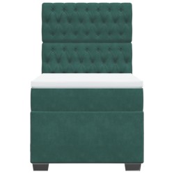 Sommier à lattes de lit et matelas Vert foncé 80x200 cm Velours 