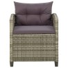 Chaise de jardin avec coussins Résine tressée Gris 