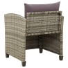 Chaise de jardin avec coussins Résine tressée Gris 