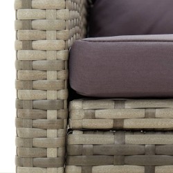 Chaise de jardin avec coussins Résine tressée Gris 