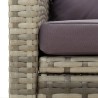 Chaise de jardin avec coussins Résine tressée Gris 