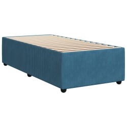 Sommier à lattes de lit avec matelas bleu 80x200 cm velours 