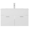 Armoire d'évier avec lavabo intégré Blanc Aggloméré 