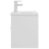 Armoire d'évier avec lavabo intégré Blanc Aggloméré 