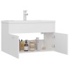 Armoire d'évier avec lavabo intégré Blanc Aggloméré 