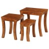 Table gigogne 3 pcs Bois massif d'acacia 50x35x50 cm Marron 
