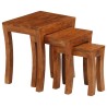 Table gigogne 3 pcs Bois massif d'acacia 50x35x50 cm Marron 