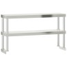 Table de travail de cuisine avec étagère 110x55x150 cm inox 