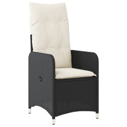 Chaises inclinables de jardin lot de 2 et table résine tressée 