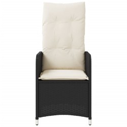 Chaises inclinables de jardin lot de 2 et table résine tressée 