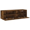 Meuble TV mural chêne fumé 100x30x30 cm bois d'ingénierie 