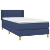 Sommier à lattes de lit avec matelas Bleu 90x190 cm Tissu 